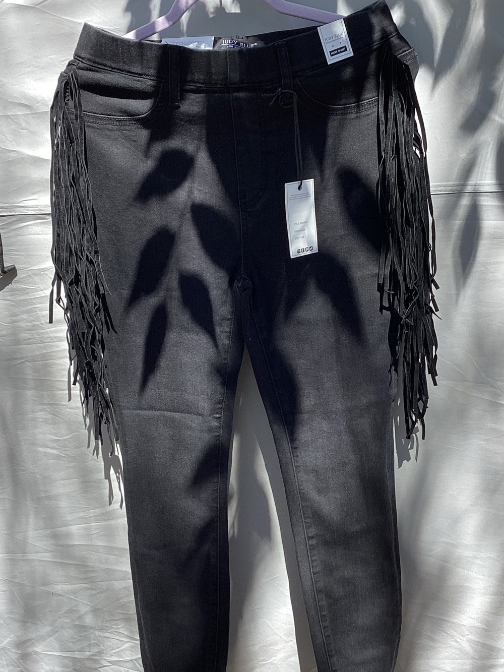 Judy Blue Black Fringe Skinny Jeans